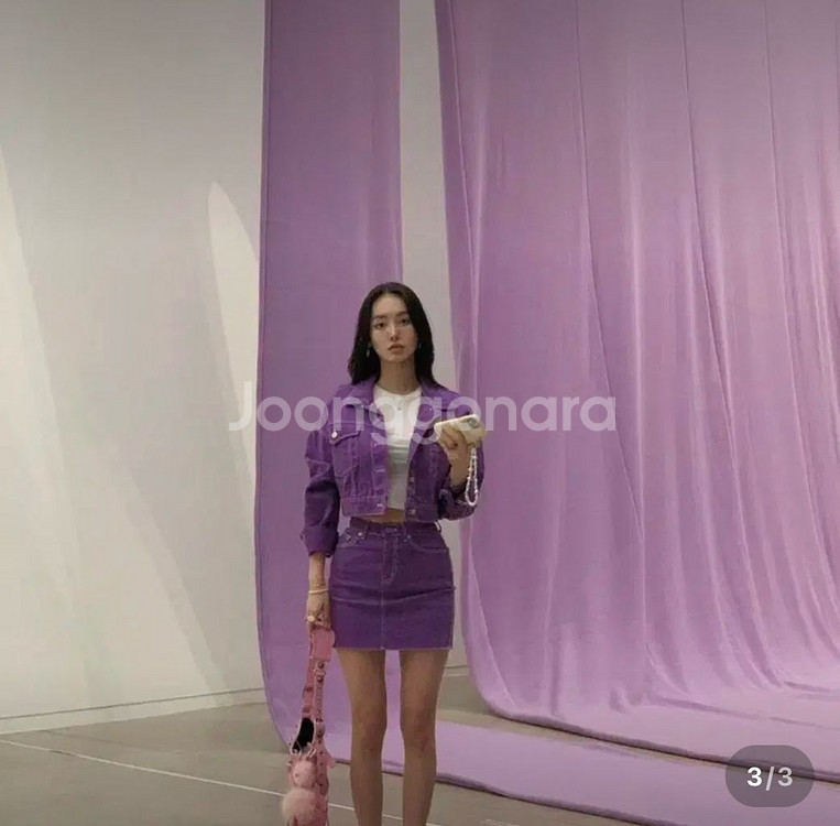 페일제이드 퍼플 셋업 자켓 스커트 투피스 세트--2