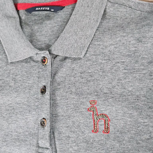 헤지스 큐빅로고 그레이 슬림핏 카라반팔티 85