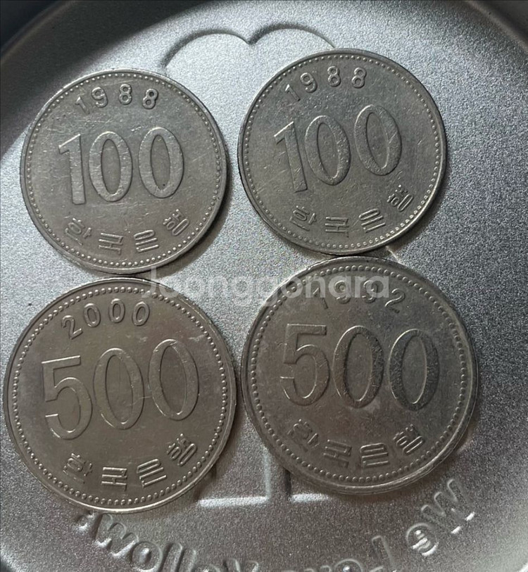 100원 500원 팝니다 1988, 2000, 1992--0