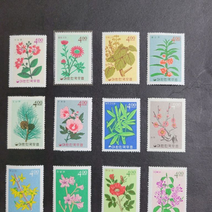 1965년 식물시리즈 우표 12종풀 세트17,000