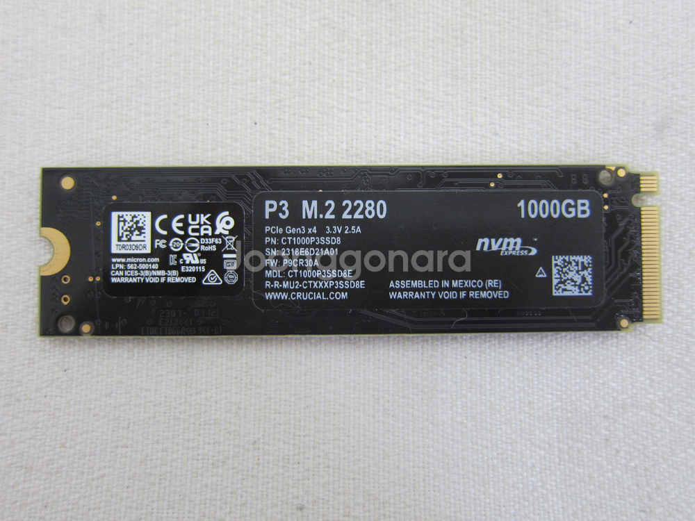마이크론 Crucial P3 M.2 NVMe 1TB--1