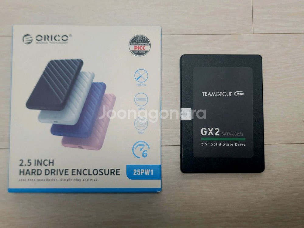 SSD 1TB 팀그룹+오리코외장게이스--0
