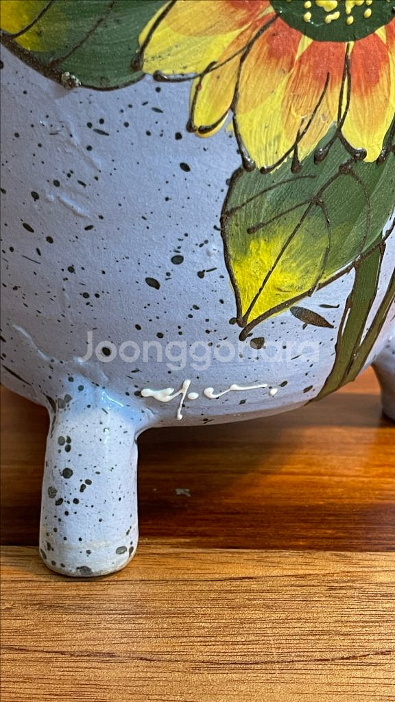 해바라기 도자기 화분--2