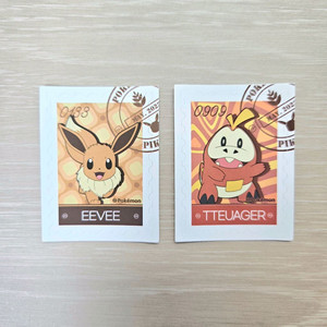 머거본 포켓몬 우표씰 띠부씰 이브이 뜨아거