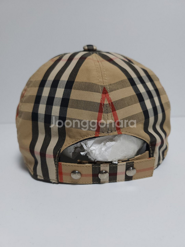 M 버버리 체크 TB 자수 볼캡 모자 8038504--2
