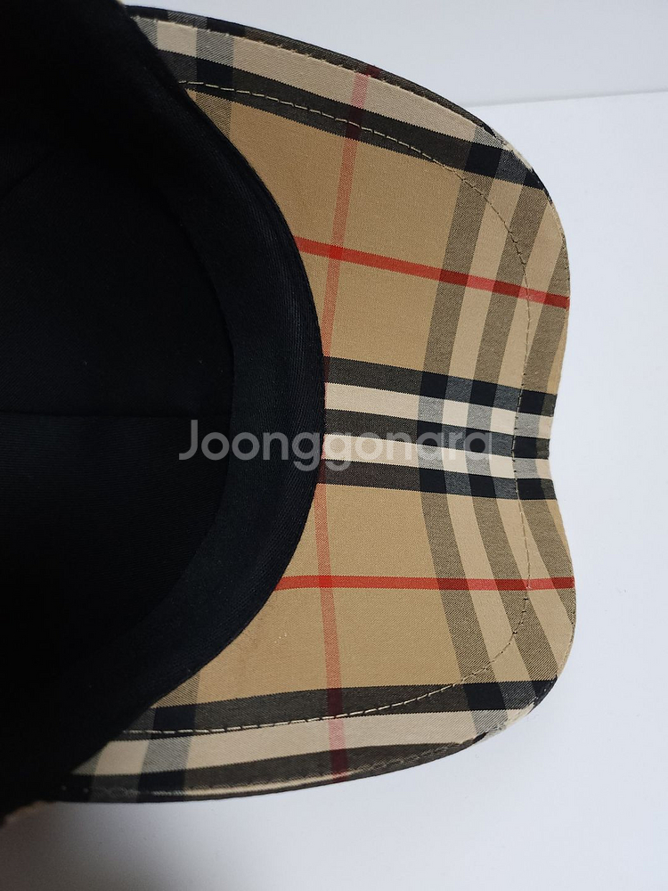 M 버버리 체크 TB 자수 볼캡 모자 8038504--3