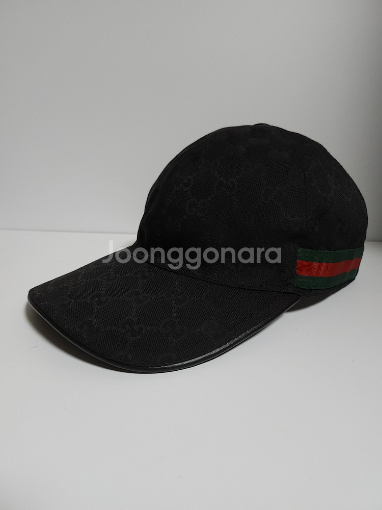 XL 구찌 블랙 GG 모노그램 볼캡 모자 200035--0