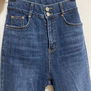 카인다미 골반뽕 하이웨스트 투버튼 진청 스키니 s 단종