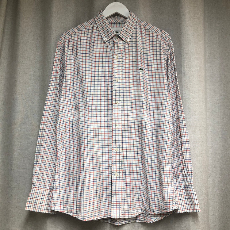 LACOSTE 라코스테 슬림핏 체크 셔츠 size 42--0