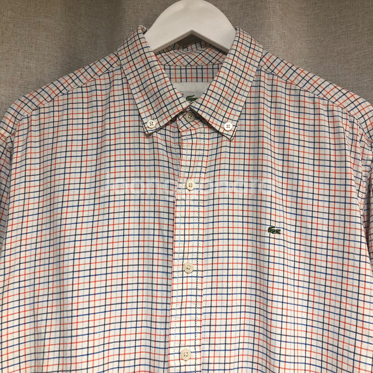 LACOSTE 라코스테 슬림핏 체크 셔츠 size 42--1