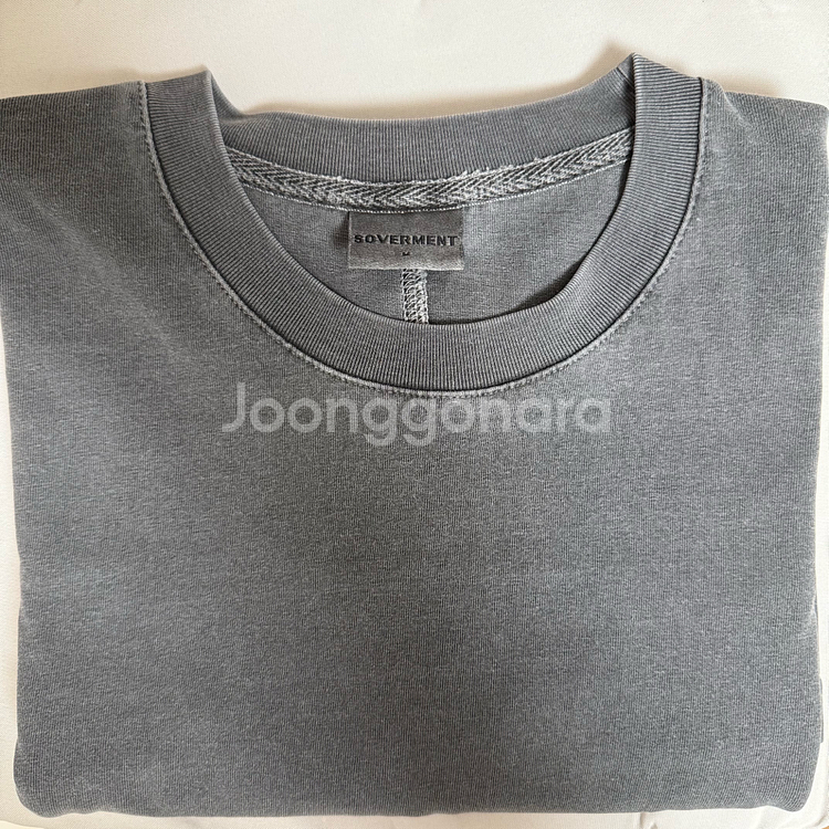 소버먼트 컷 헤비 피그먼트 티셔츠 차콜 M--3