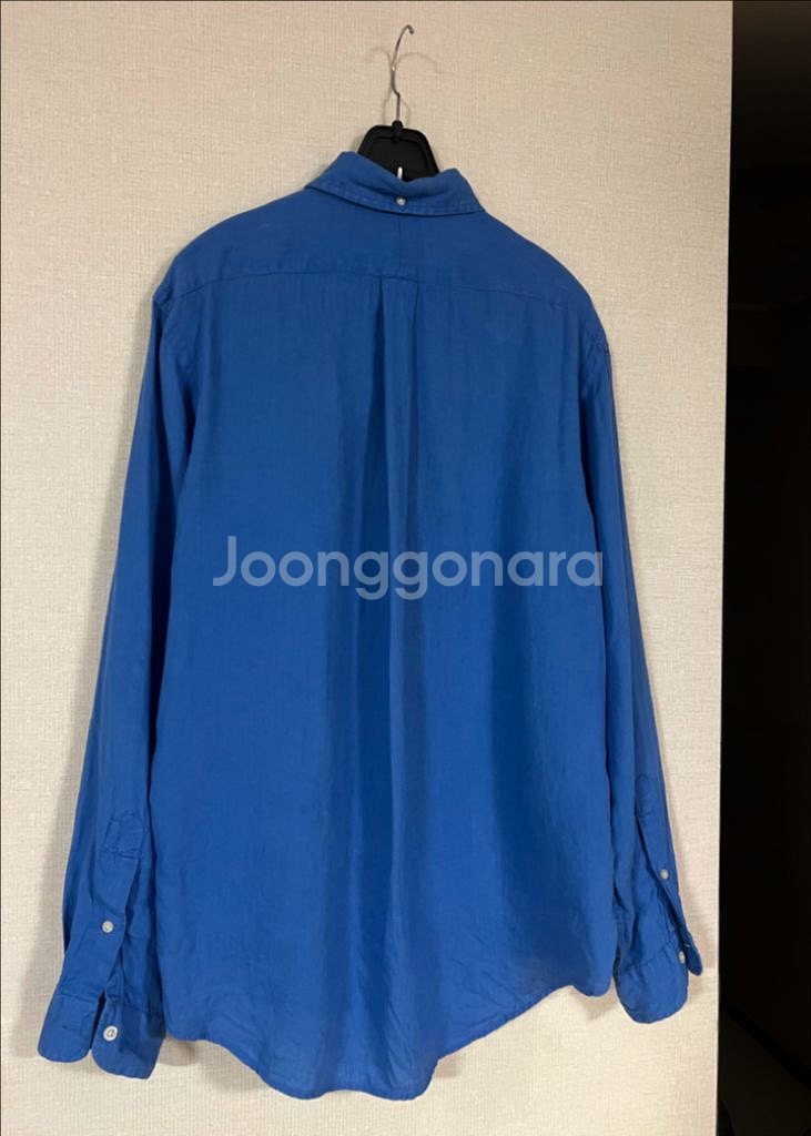 폴로 랄프로렌 린넨100% 블루 셔츠 옐로우포니--1