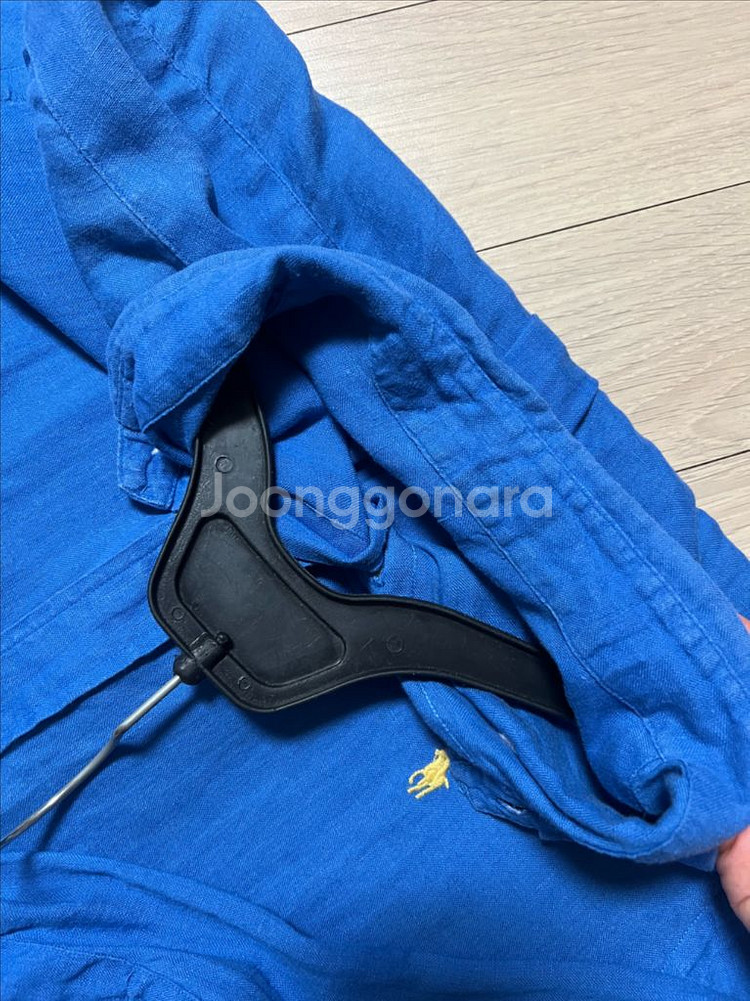 폴로 랄프로렌 린넨100% 블루 셔츠 옐로우포니--5