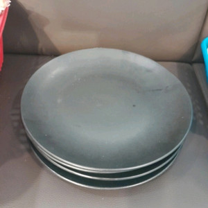 검정 무광 도자기 접시 약 22cm