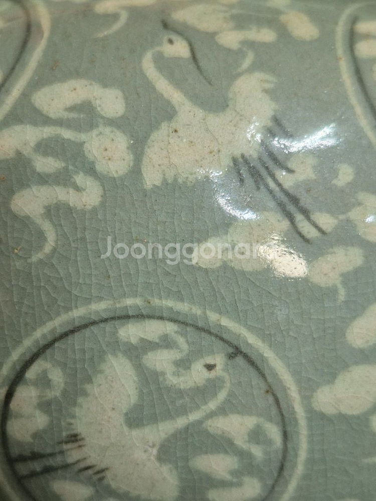 도자기 청자 운학문 매병--2