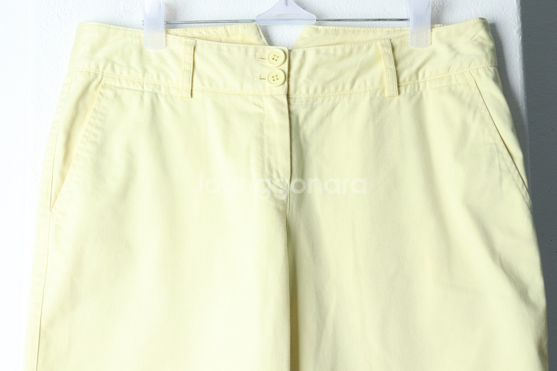 W(L-XL) 라코스테 반바지 팬츠 노랑 면 올드스쿨--2