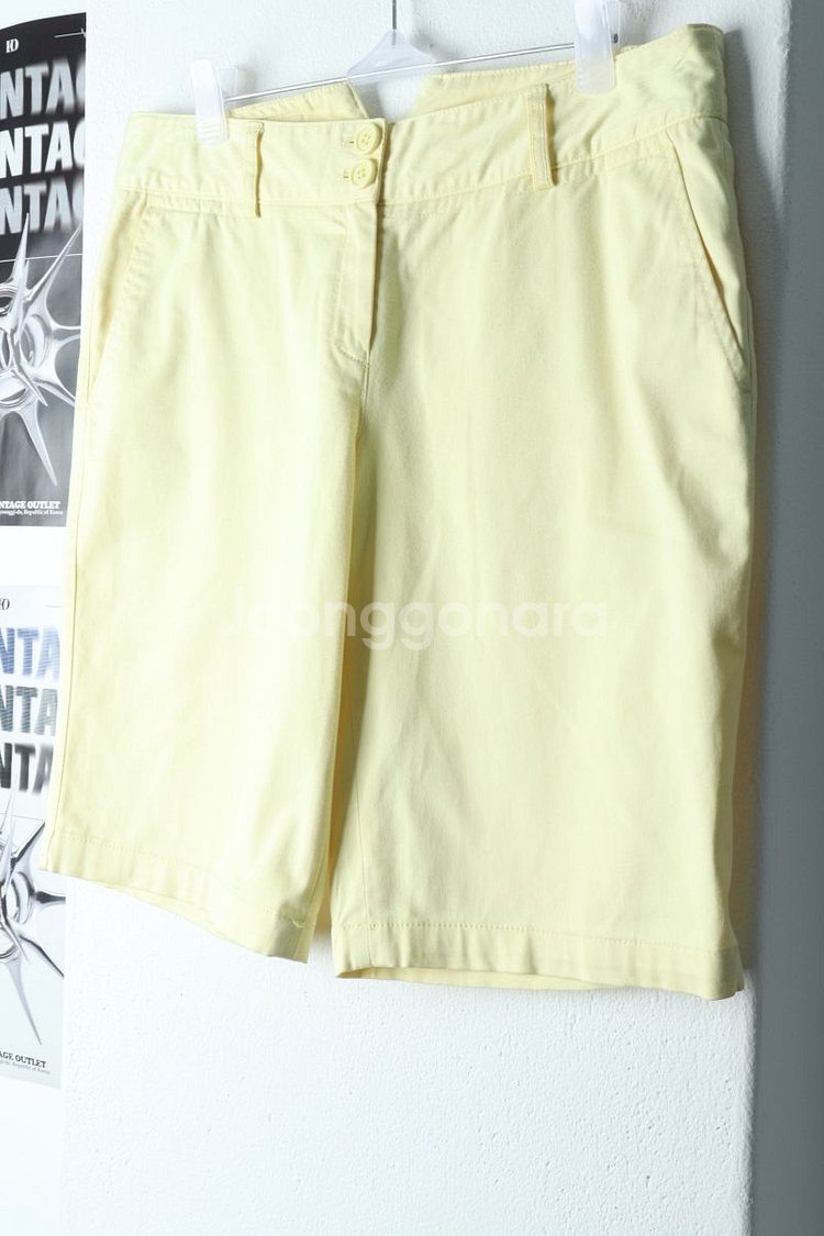 W(L-XL) 라코스테 반바지 팬츠 노랑 면 올드스쿨--0