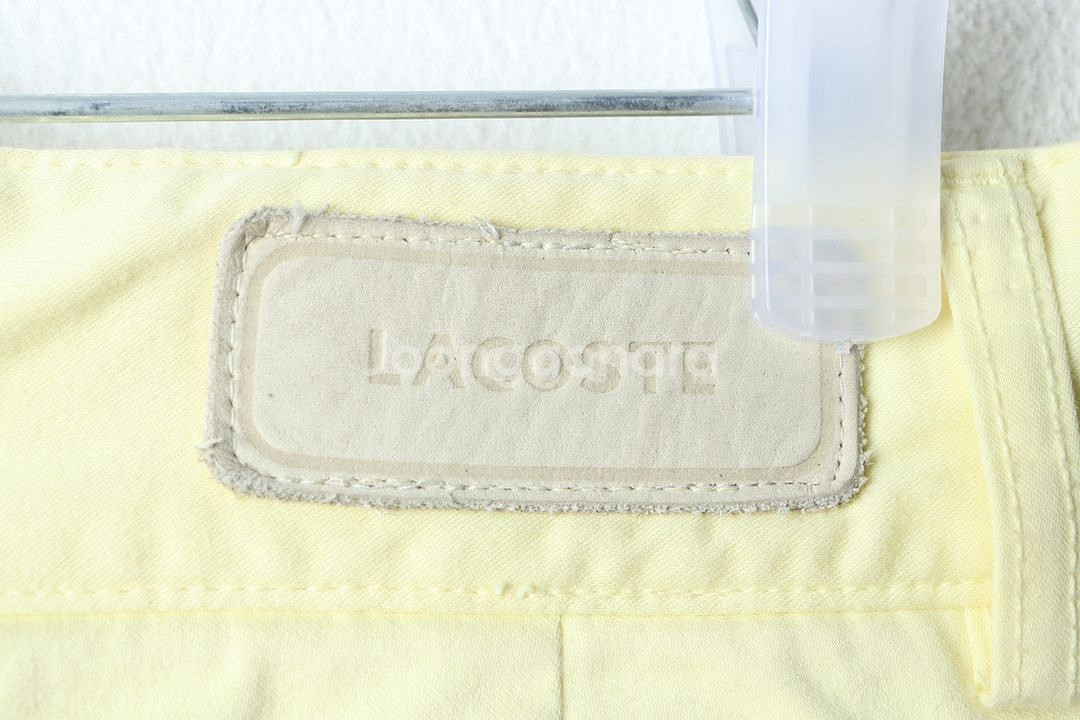 W(L-XL) 라코스테 반바지 팬츠 노랑 면 올드스쿨--4