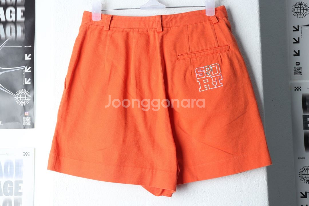 W(XS-S) 라코스테 반바지 팬츠 오렌지 스포츠 면--3