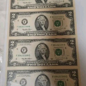 외국지폐, 미국 2달러 4연결권입니다 특이템