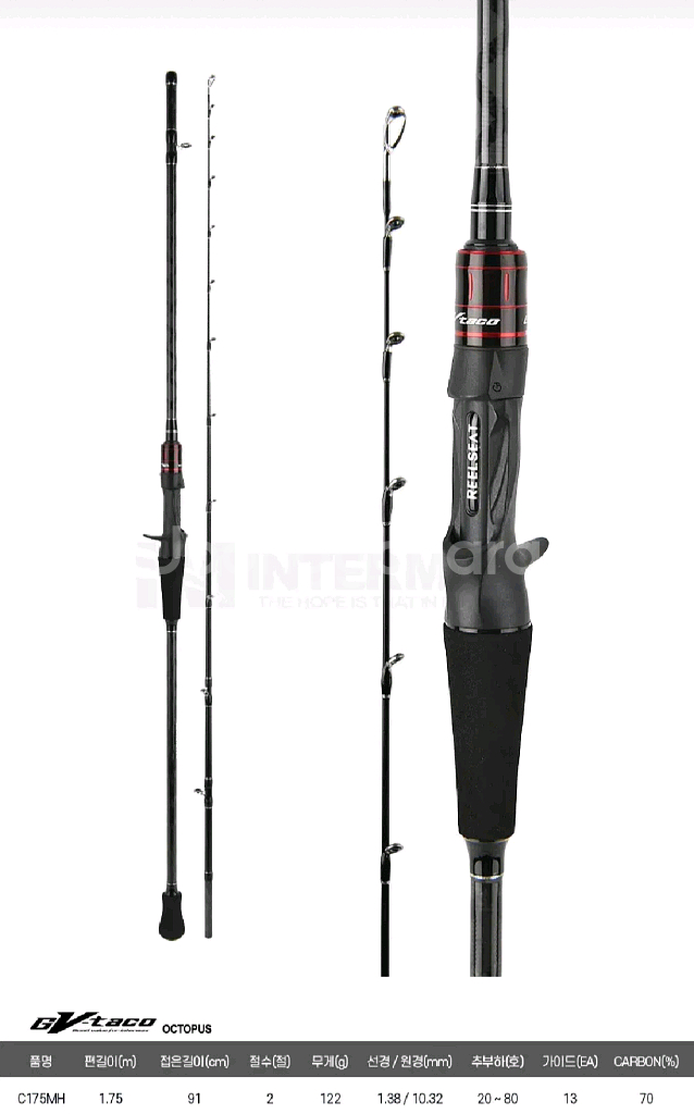 문어선상 카본낚시대 C175MH 스파이럴 가이드--7