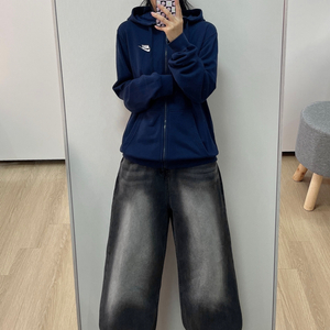 나이키 자수로고 네이비 후드집업