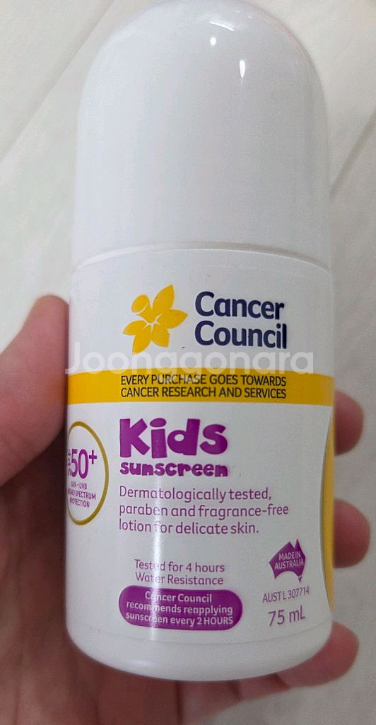 Cancer Council 캔서카운슬 키즈 롤온선크림--0