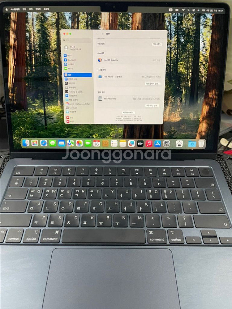 맥북에어13 m3 미드나이트 판매합니다 8gb 256g--8
