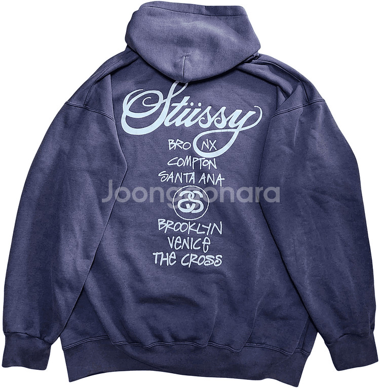 90s 빈티지 스투시 USA월드투어 후드티(XL)--0