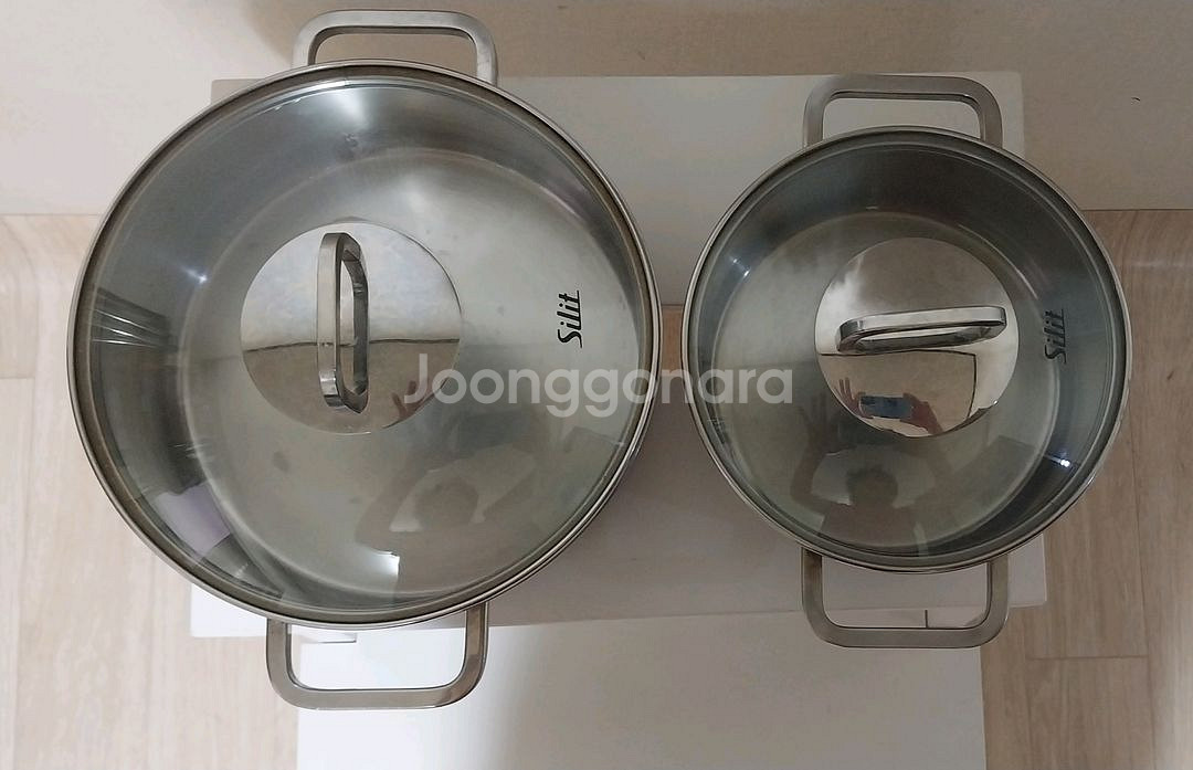 (중고)실리트 2종냄비 팝니다(20/16cm)--1