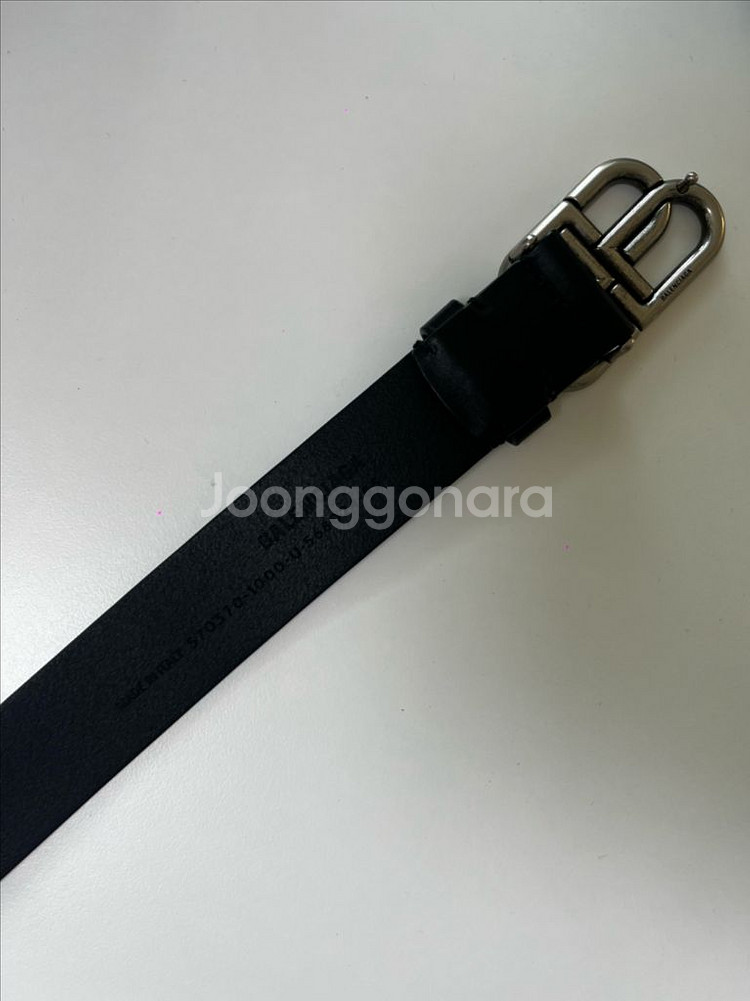 발렌시아가 bb로고 가죽 벨트--1