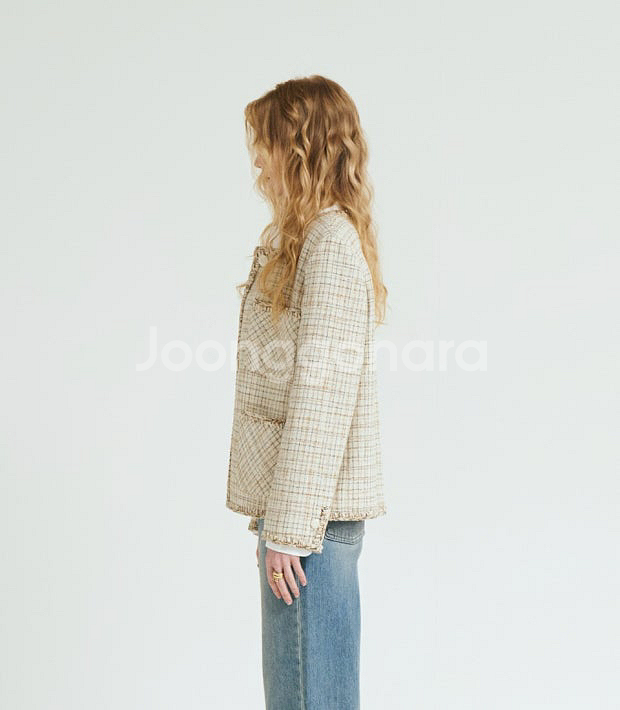 ceeci 씨에씨 plaid tweed 트위드 자켓--4