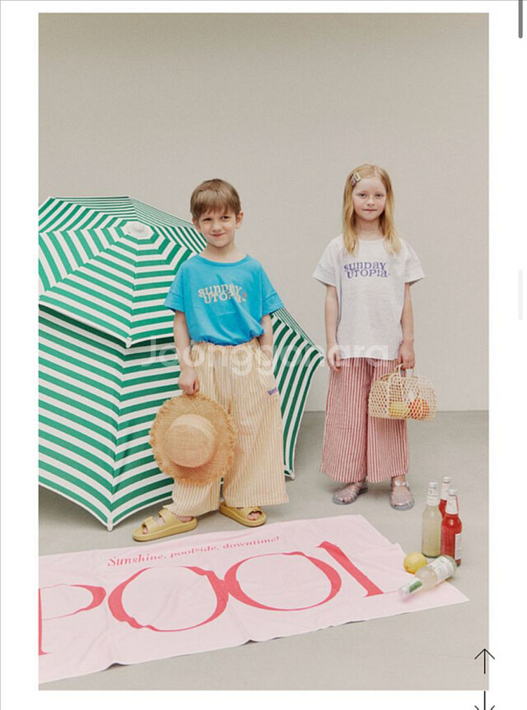 아프리콧 와이드 스트라이프 팬츠 120--4