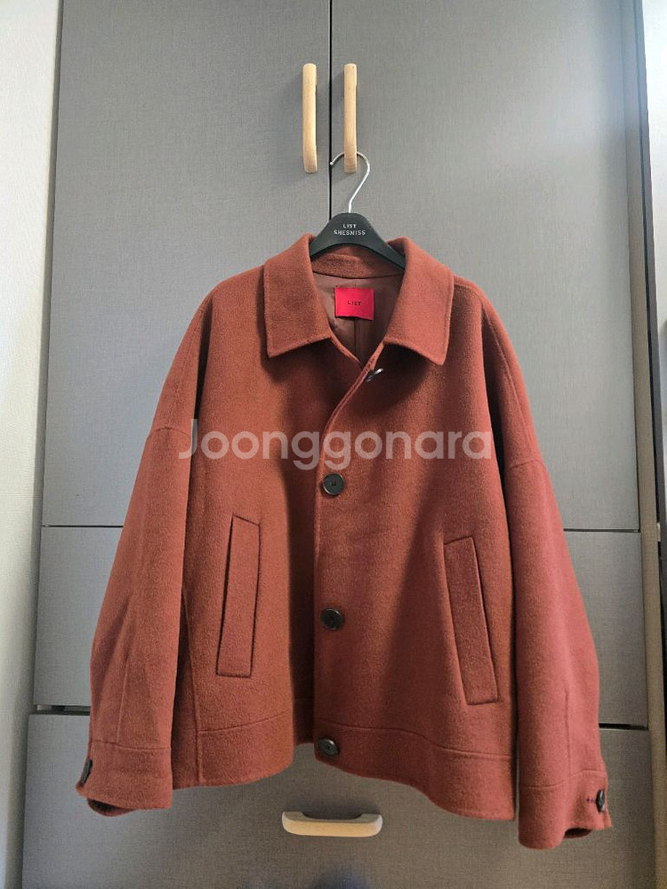 LIST 리스트 오버핏 싱글 핸드메이드 울 코트 재킷--0