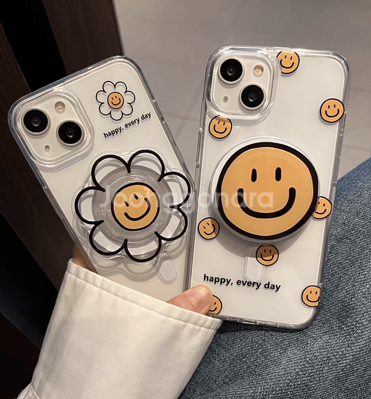 [아이폰 16 프로] 스마일 해피 투명 젤리 케이스--0