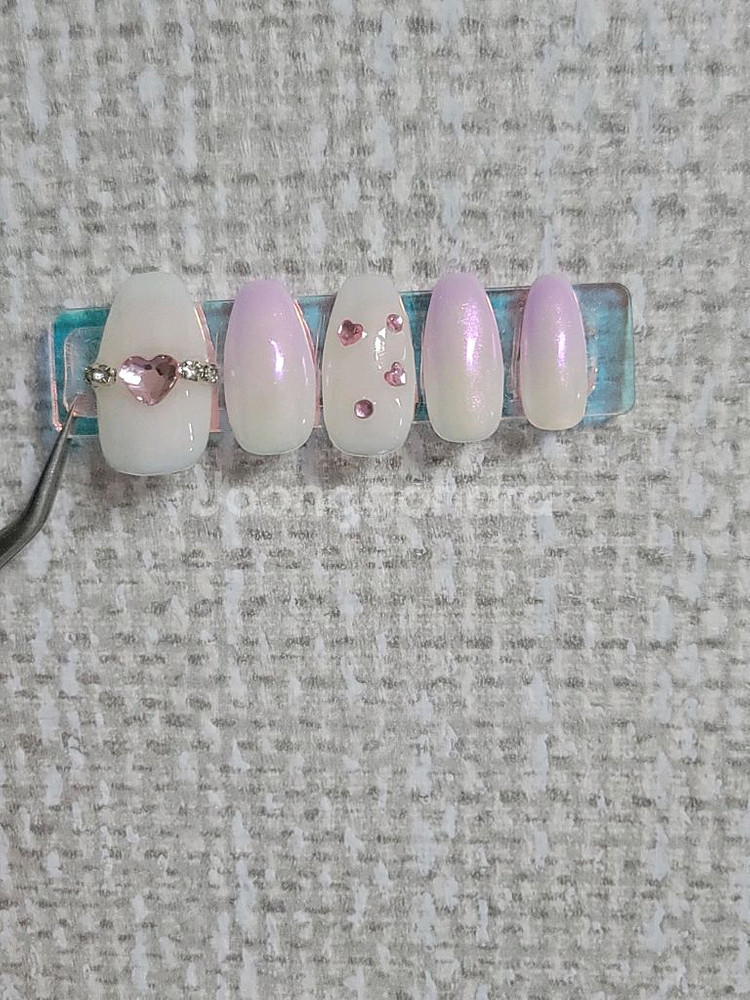 [수제네일팁] 그라 하트 네일팁--0