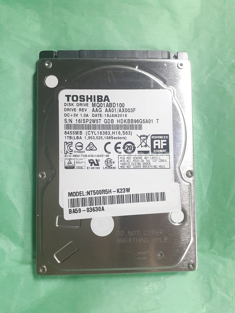 노트북하드 도시바 HDD 1TB 2.5인치 특A급--0