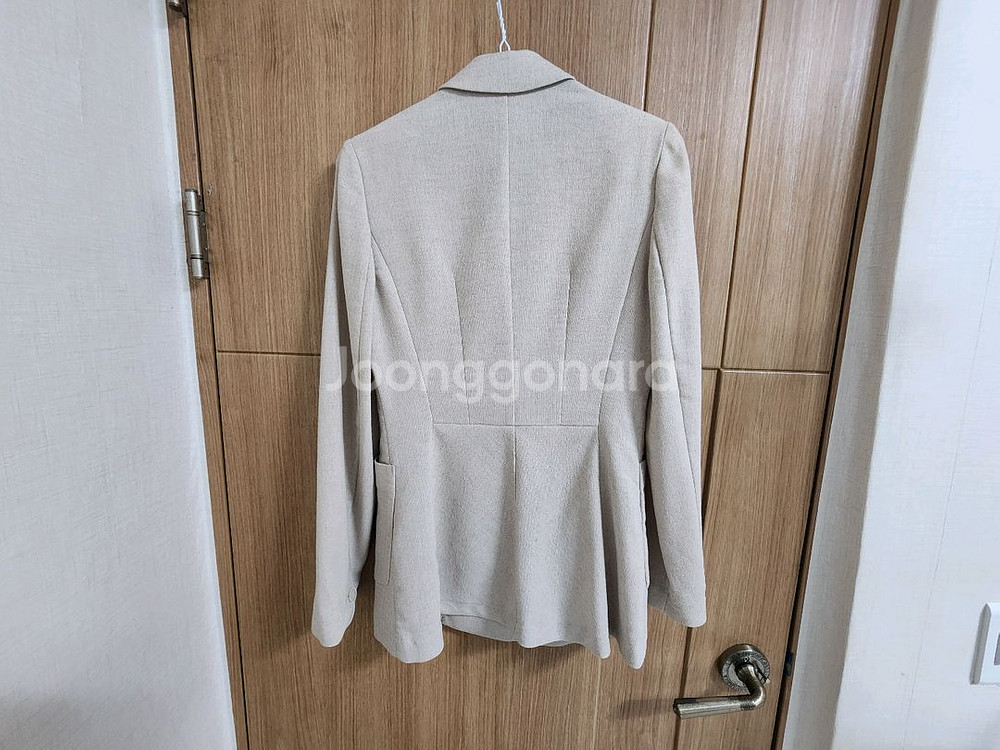 (55)여성 모르간 린넨 혼방 술림 더블 자켓--2