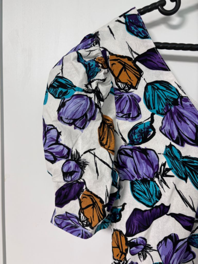 에이블리 브이넥 라이 린넨 페미닌 플라워 롱 원피스--1