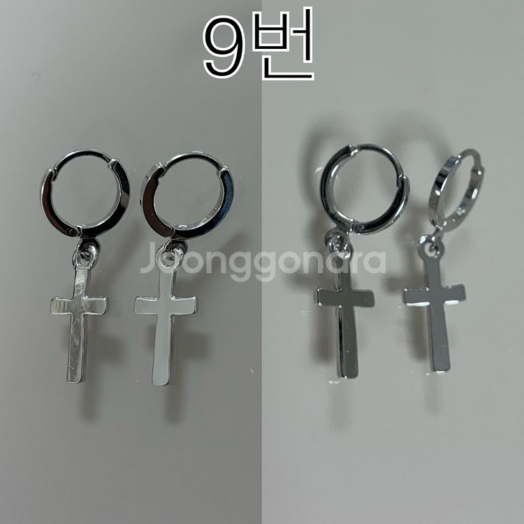 귀걸이 악세사리 실버 체인 드롭 링--4