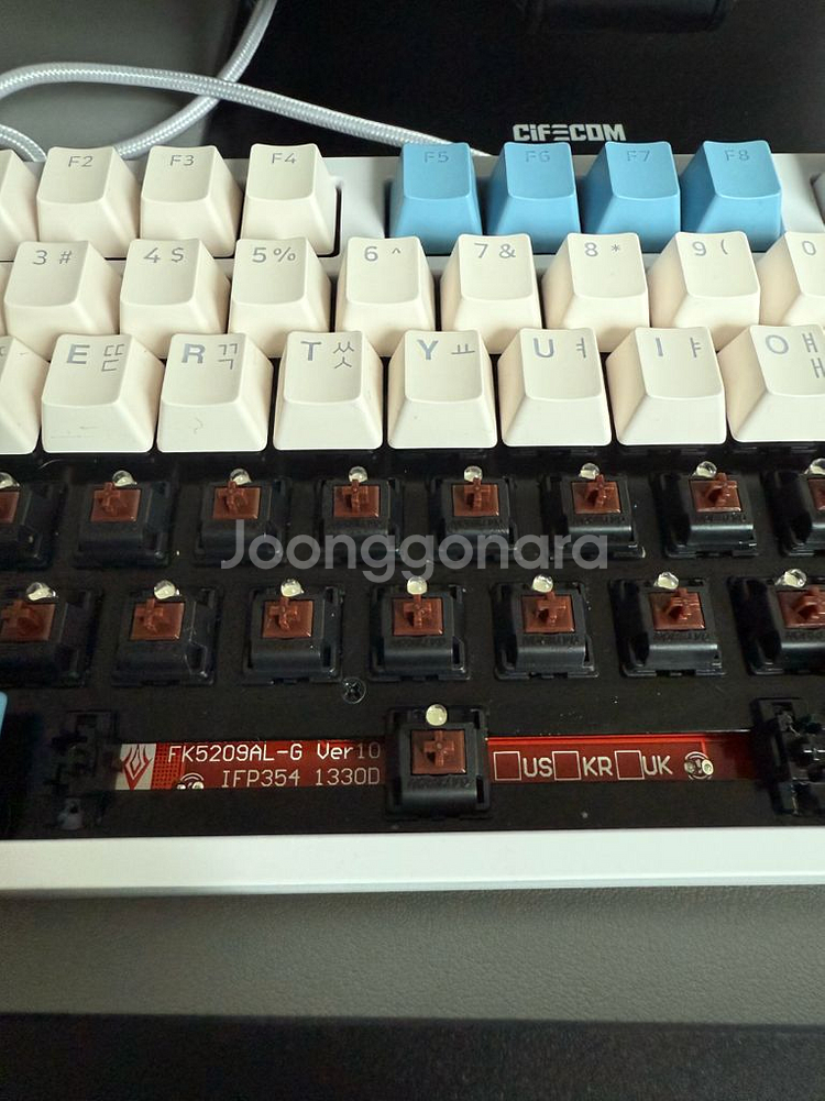 콕스 cox ck87 갈축 기계식 키보드 크림블루--2