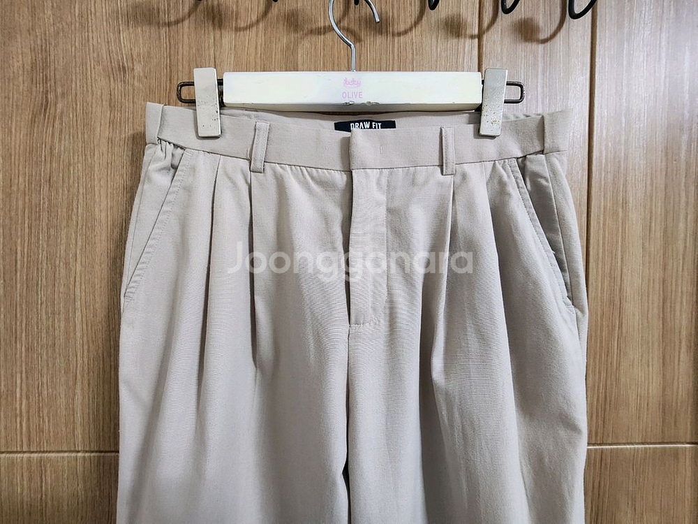 (M)드로우핏 히든밴딩 핀턱 린넨 팬츠--1