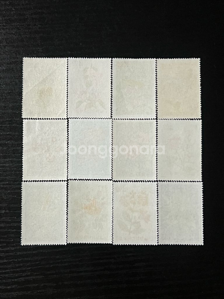 1960년대 발행 우표 식물시리즈 12종--1