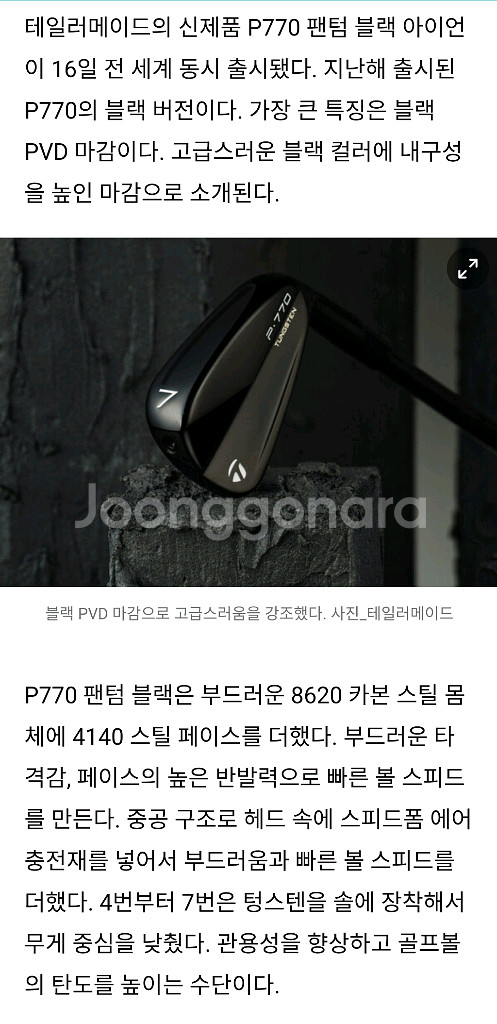 테일러메이드 P770 팬텀 블랙(한정판, 4~P)--0