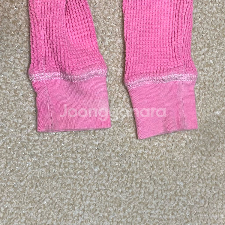 (정품) 폴로 신형 키즈 핑크 와플 후드티 원피스 4T--3
