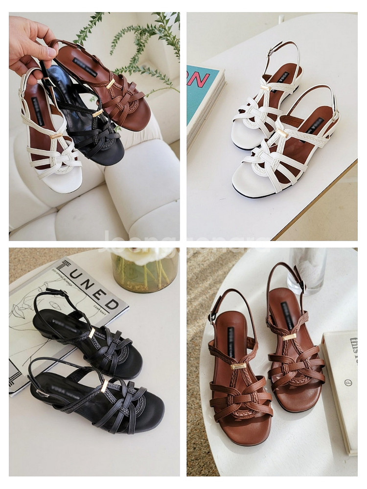 스트랩 백슬링 키높이효과 샌들(4cm)ㅡ무배--2