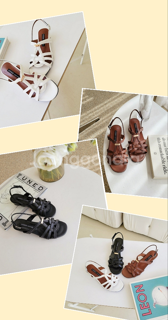 스트랩 백슬링 키높이효과 샌들(4cm)ㅡ무배--3