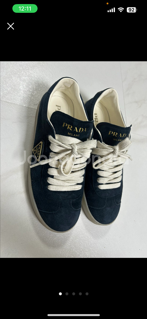프라다 스웨이드 스니커즈 36 한번신음--0