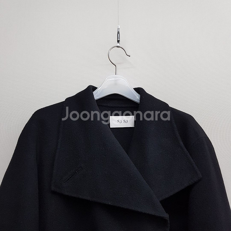 한섬 SJSJ 핸드메이드 블랙 울 캐시미어 롱코트--1