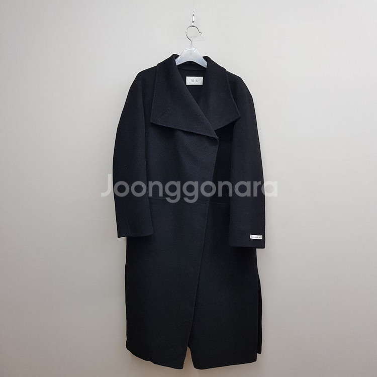 한섬 SJSJ 핸드메이드 블랙 울 캐시미어 롱코트--0